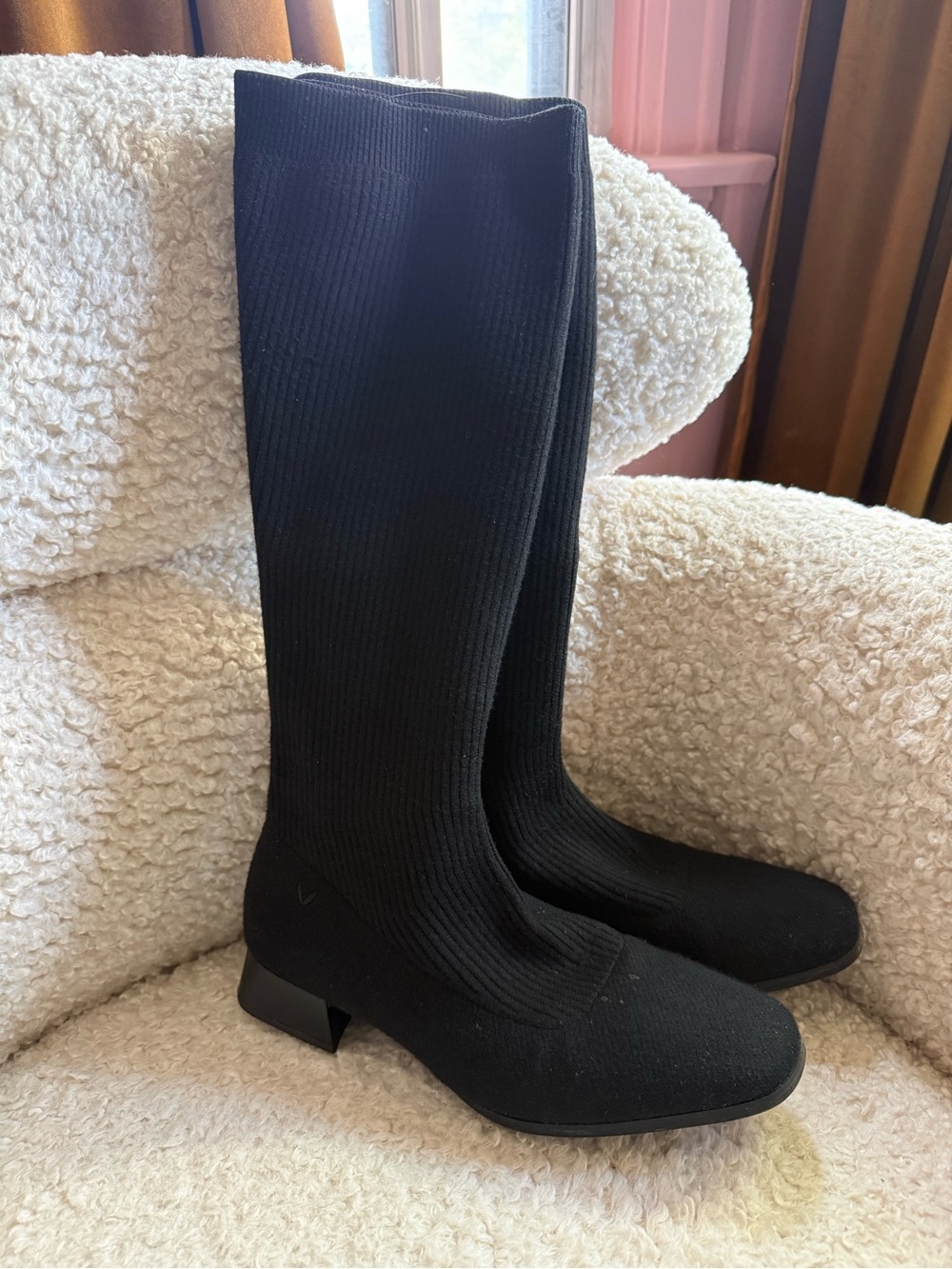 Vivaia Madeline Pro Knit Knee-high Boots- Black